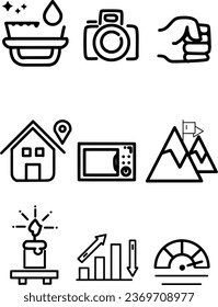 Vector illustration showing various items.