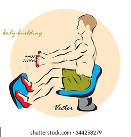 Vector illustration. Illustration shows a Body-building?