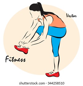 Vector illustration. Illustration shows a Fitness?
