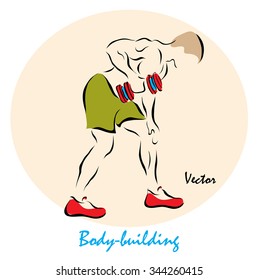 Vector illustration. Illustration shows a Body-building?