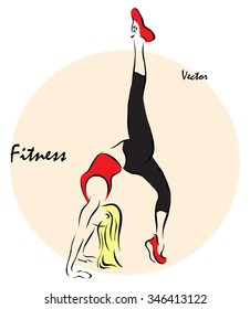 Vector illustration. Illustration shows a Fitness?