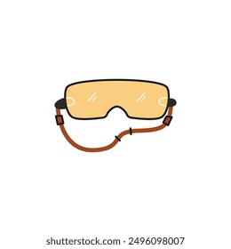 The vector illustration shows anti-glare glasses that complement the professional image of a jockey on a white background, it is perfect for horse racing