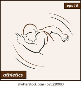 Vector illustration. Illustration shows a athlete. Running man. Sport. Athletics