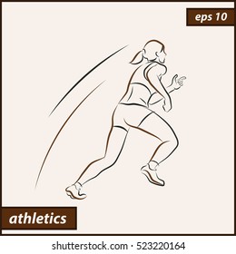 Vector illustration. Illustration shows a athlete. Running man. Sport. Athletics