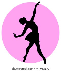 Vector illustration shows a Ballerina in motion. Art. Ballet