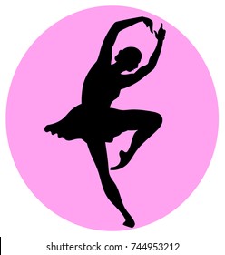 Vector illustration shows a Ballerina in motion. Art. Ballet