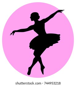Vector illustration shows a Ballerina in motion. Art. Ballet