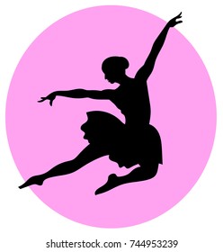 Vector illustration shows a Ballerina in motion. Art. Ballet