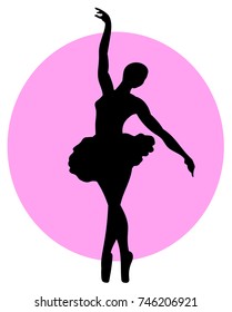 Vector illustration shows a Ballerina in motion. Art. Ballet