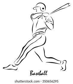 Vector illustration. Illustration shows a Baseball player