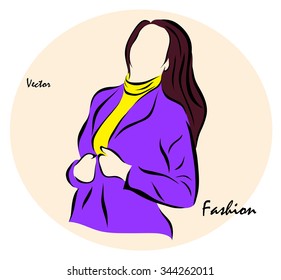 Vector illustration. Illustration shows a Business lady?