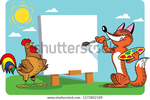 Vector Illustration Shows Cartoon Fox That Stock Vector (Royalty Free ...