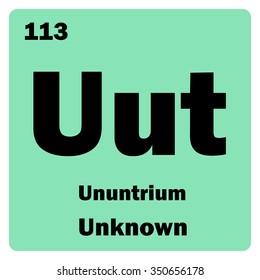 Vector illustration. Illustration shows a chemical element Ununtrium. Group of basic metal