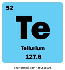 Vector illustration. Illustration shows a chemical element Tellurium. Group of semimetal