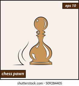 Vector illustration. Illustration shows a Chess figure. Pawn. Chess
