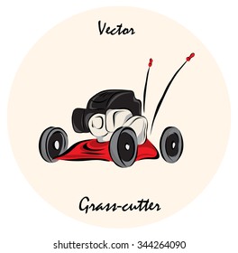 Vector illustration. Illustration shows a construction tool Grass cutter?