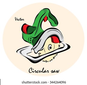 Vector illustration. Illustration shows a construction tool Circular saw?