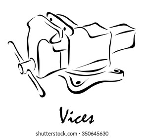 Vector illustration. Illustration shows a construction tool Vices