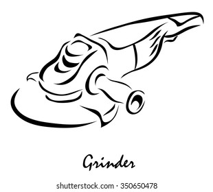 Vector illustration. Illustration shows a construction tool Grinder