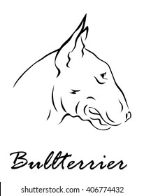 Vector illustration. Illustration shows a dog breed Bullterrier