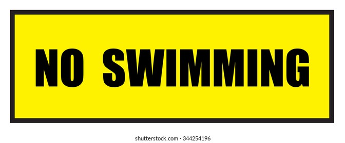 Vector illustration. Illustration shows Famous slogans. No swimming?
