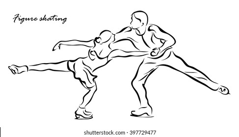 Vector illustration. Illustration shows a figure skating