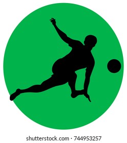 Vector illustration. Illustration shows a football player kicks the ball. Soccer