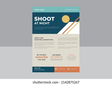 Vector Illustration. Illustration Shows A Kind Of Sport. Clay Pigeon Shooting Flyer, Shooting Skeet Flyer Template, Poster, Banner, Vector Eps.