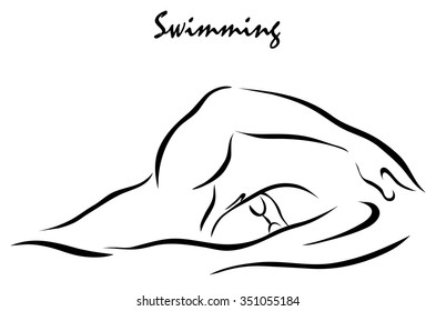 Vector illustration. Illustration shows a kind of sport. Swimming