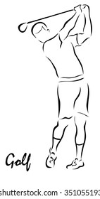 Vector illustration. Illustration shows a kind of sport. Golf