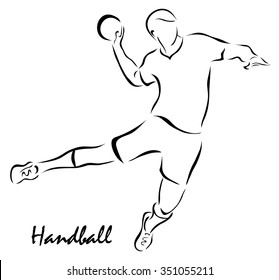 Vector illustration. Illustration shows a kind of sport. Handball