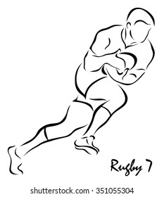 Vector illustration. Illustration shows a kind of sport. Rugby