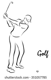 Vector illustration. Illustration shows a kind of sport. Golf
