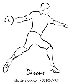 Vector illustration. Illustration shows a kind of sport. Discus