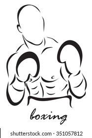 Vector illustration. Illustration shows a kind of sport. Boxing