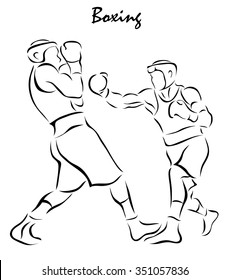 Vector illustration. Illustration shows a kind of sport. Boxing