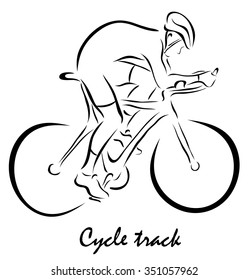 Vector illustration. Illustration shows a kind of sport. Cycle track