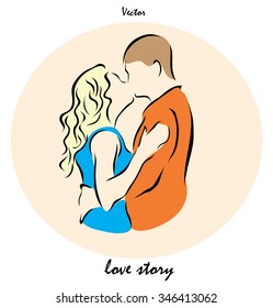 Vector illustration. Illustration shows a loving couple man and woman?