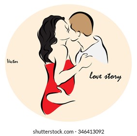Vector illustration. Illustration shows a loving couple man and woman?