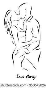 Vector illustration. Illustration shows a loving couple man and woman