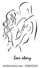 Vector illustration. Illustration shows a loving couple man and woman
