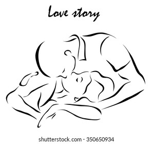 Vector illustration. Illustration shows a loving couple man and woman