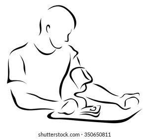 Vector illustration. Illustration shows a man of measured pressure