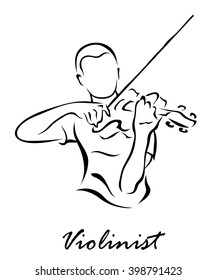 Vector illustration. Illustration shows a man playing the violin