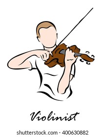 Vector illustration. Illustration shows a man playing the violin