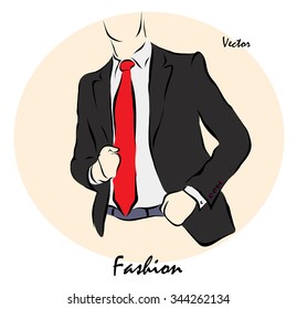 Vector illustration. Illustration shows a men's fashion?