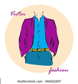 Vector illustration. Illustration shows a men's fashion?