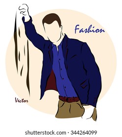 Vector illustration. Illustration shows a men's fashion?