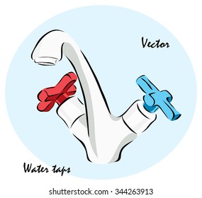 Vector illustration. Illustration shows a Plumbing Tools. Water taps?
