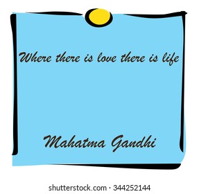 Vector illustration. Illustration shows Quotes from famous people written on a sticker